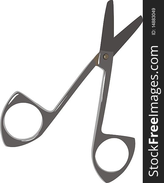 Small iron scissors. A illustration