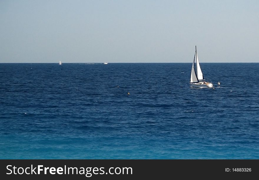 Yacht in the sun light. Yacht in the sun light