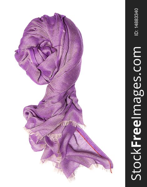 Pink scarf isolated on white background