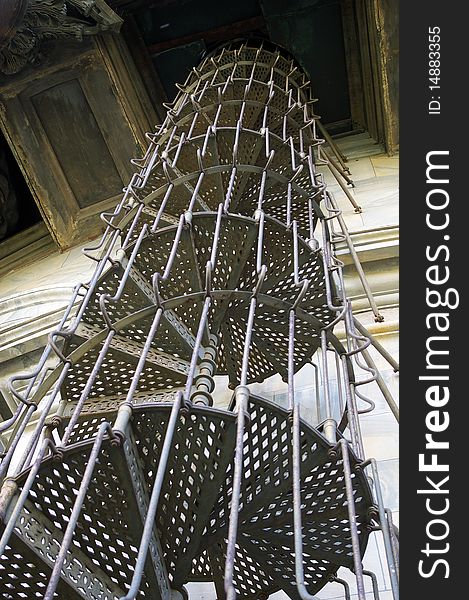 Outdoor architectural detail: spiral stairs at St-Isaac cathedral, Saint- Petersbourg, Russia. Outdoor architectural detail: spiral stairs at St-Isaac cathedral, Saint- Petersbourg, Russia.