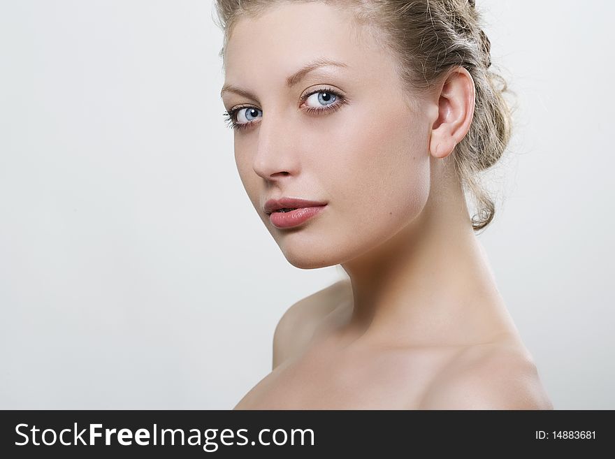 Close-up portrait of caucasian young woman. Close-up portrait of caucasian young woman
