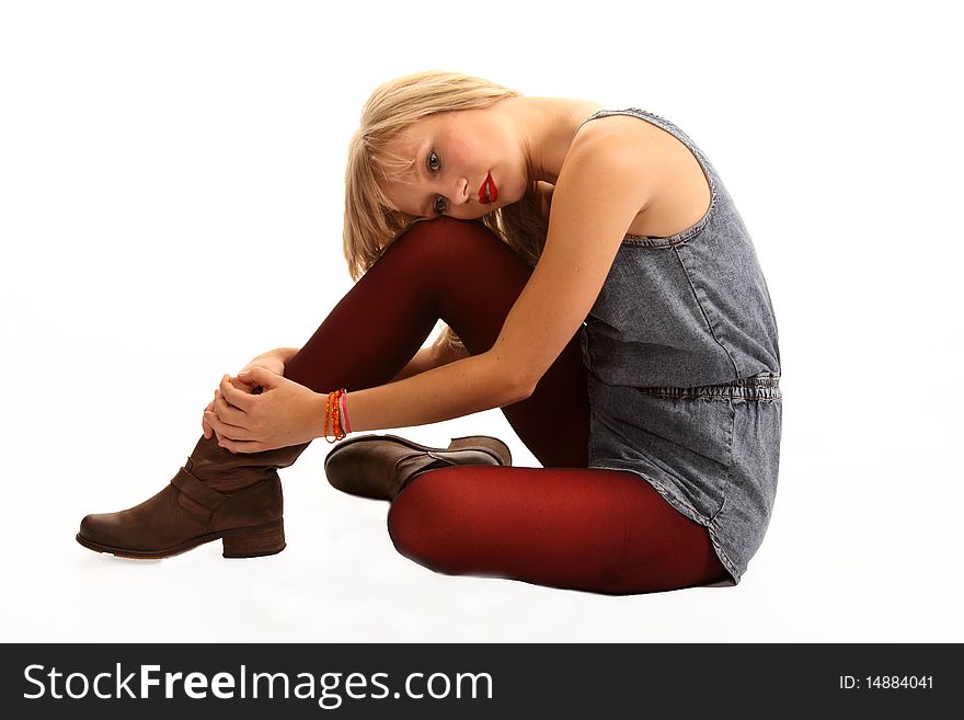 Pretty Blonde In Boots