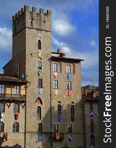 Tuscany ancient medieval tower in  Arezzo