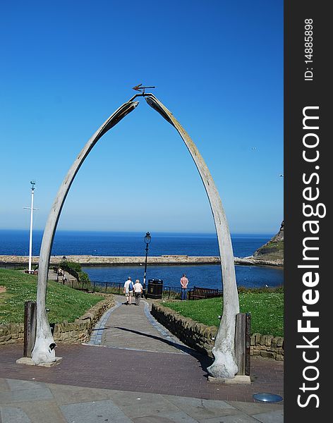 Postcard view of wheale bones in Whitby. Postcard view of wheale bones in Whitby