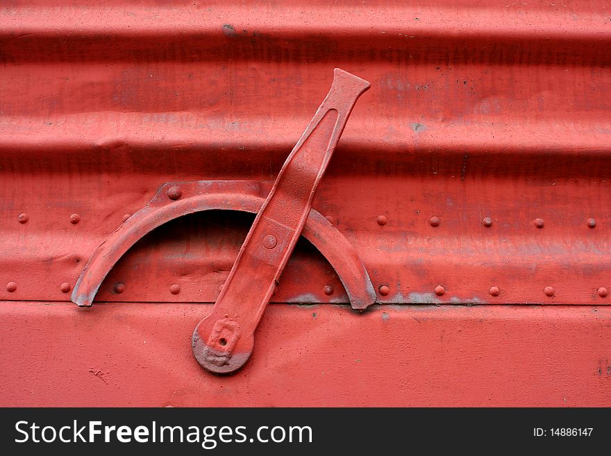 A Handle on the side of a train boxcar