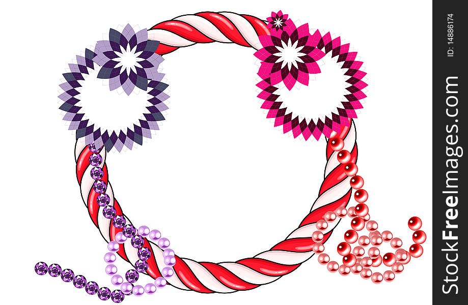 Abstract christmas wreath on white background
