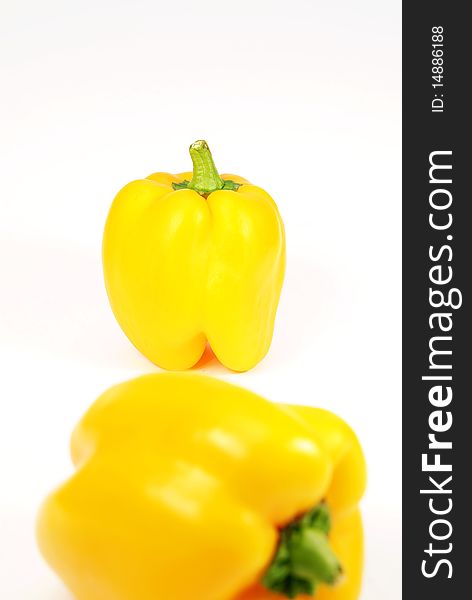 Isolated yellow pepper on white background