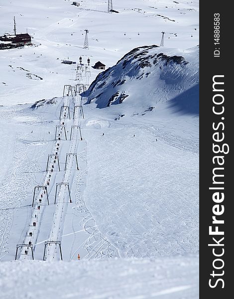 Image of glacier lift in Laax, Switzerland. Image of glacier lift in Laax, Switzerland