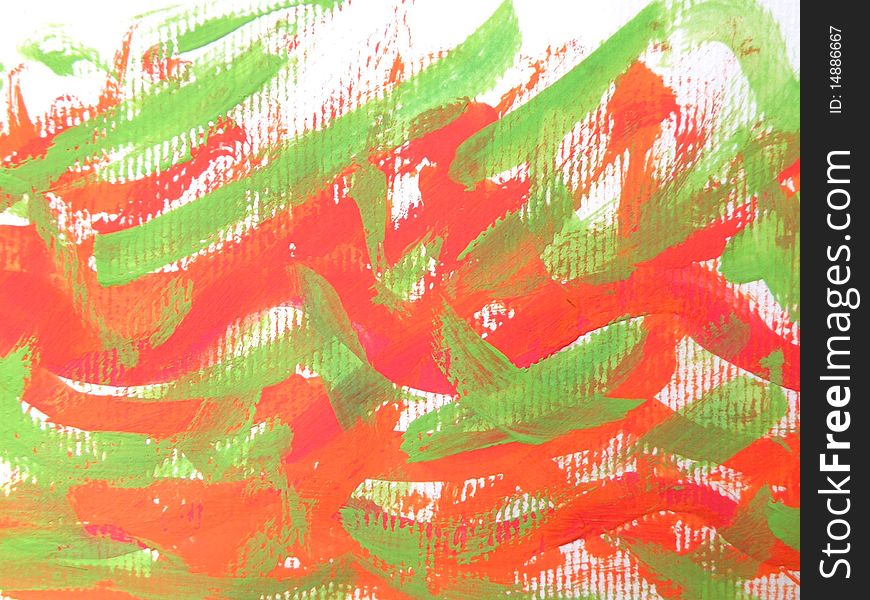 Spring abstraction in green and orange