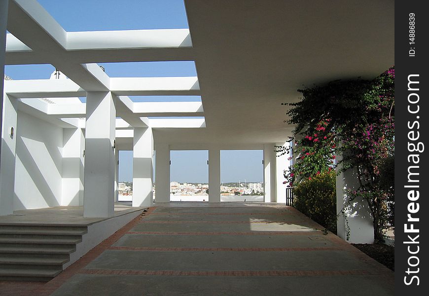 Modern church in Portugal: interior/exterior