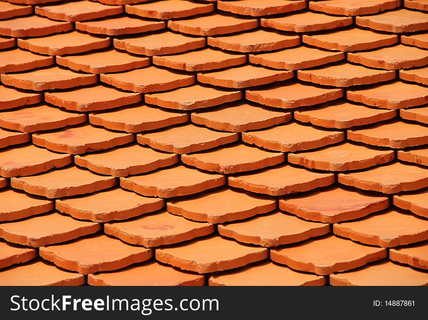 Tile roof of the temple in the style of Asia.