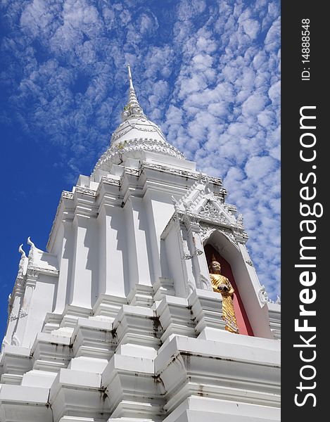 pagoda of temple and beutiful sky day, thailand