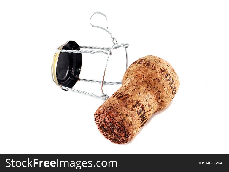 Champagne corks, it is isolated on a white background