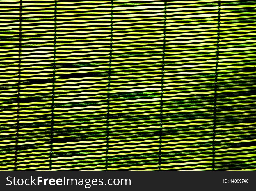Green striped background, painted persiennes