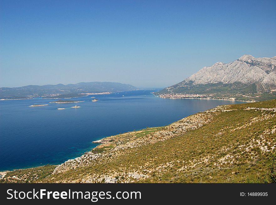Gorgeous spectacular summer landscape of Peljeski channel, Croatia