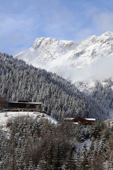 House In Snow Mountain Stock Photos House In Snow Mountain Stock Photos