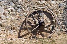 Wheel At A Brickwall Royalty Free Stock Images Wheel At A Brickwall Royalty Free Stock Images