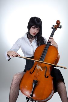 Young Woman Playing Cello Stock Photos Young Woman Playing Cello Stock Photos