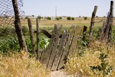 Old Wooden Fence On The Thrown Farm Stock Photography Old Wooden Fence On The Thrown Farm Stock Photography