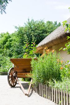 Wooden Cart At The Shed Stock Photography Wooden Cart At The Shed Stock Photography