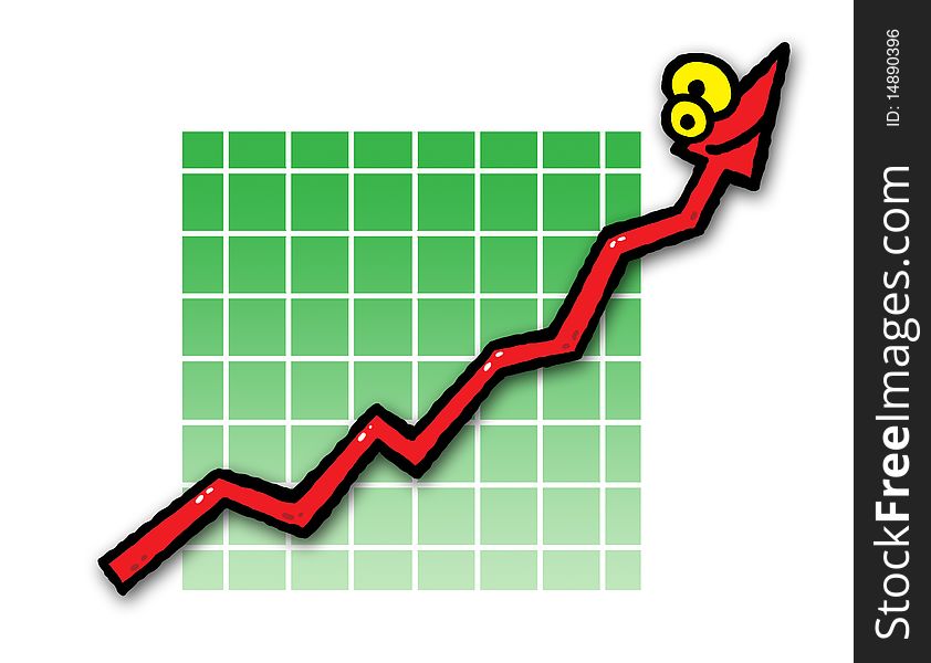 Illustration of smiling business graph. Illustration of smiling business graph.