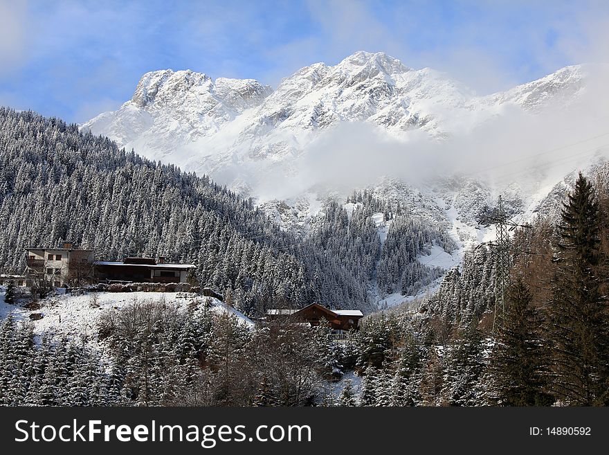 Snow village in Voralberg region, Austria. Snow village in Voralberg region, Austria