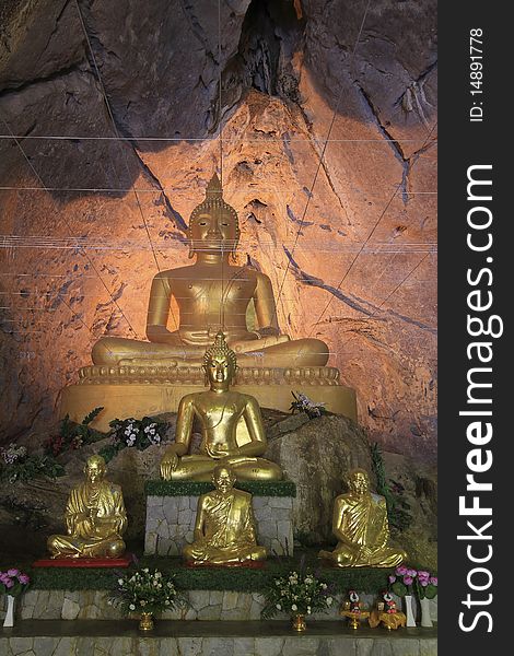 Sort fifth place Lord Buddha in the cave temple in Saraburi Province, Thailand. Sort fifth place Lord Buddha in the cave temple in Saraburi Province, Thailand.