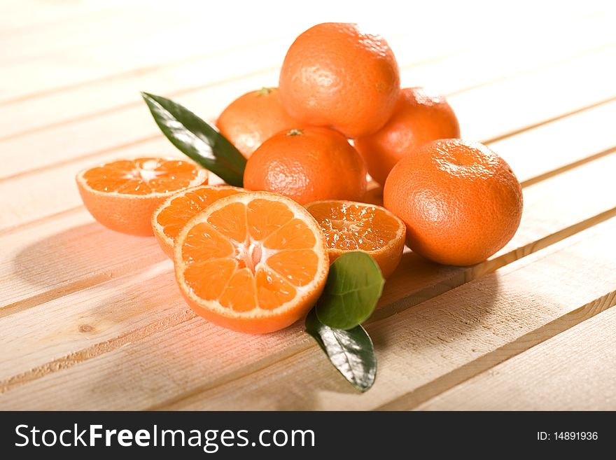 Mandarin isolated on a table background. Mandarin isolated on a table background