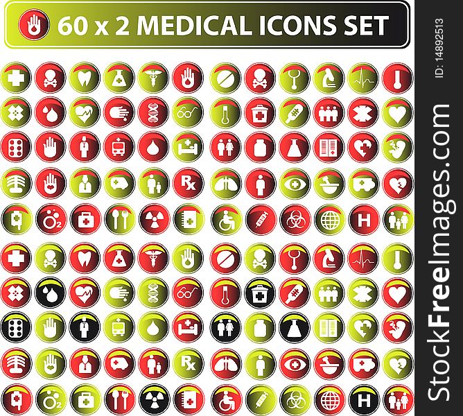 60x2 Shiny Medical Icons