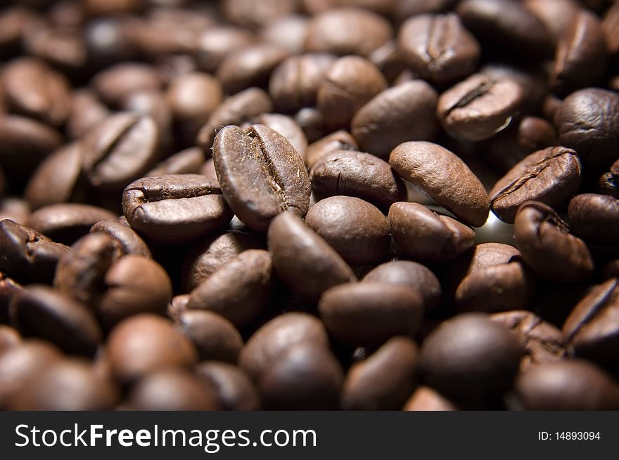 Roasted Coffee Beans Macro Photo