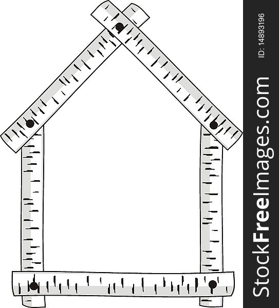 Birch frame - isolated vector illustration on cartoon style. Birch frame - isolated vector illustration on cartoon style.