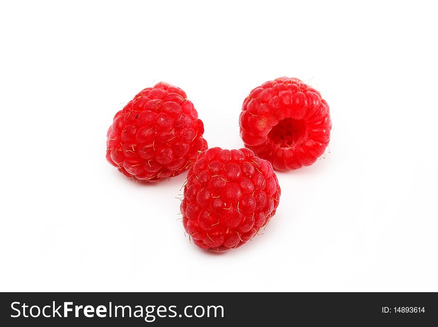 Berries Red Raspberries On An Isolated Background