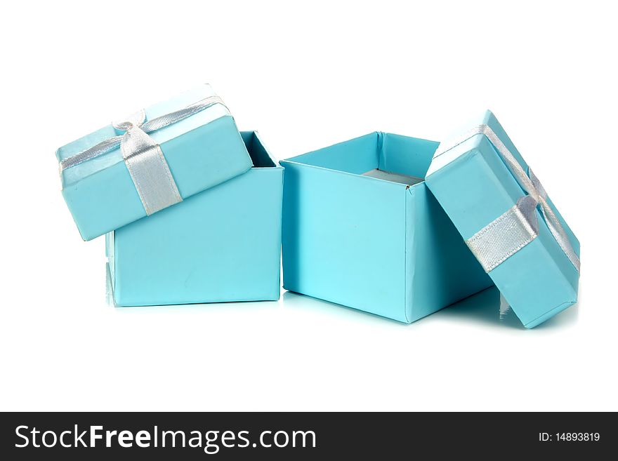 Two open blue box isolated on white background