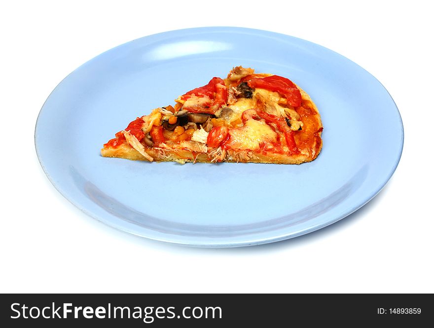 Slice Of Pizza On A Dish