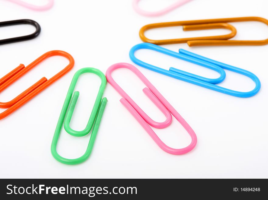 Paper clip  on white background