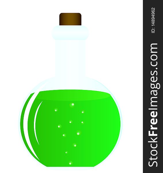 Illustration of test tube with green liquid