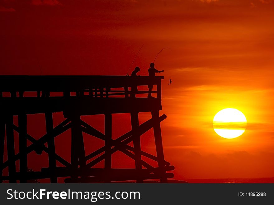 Morning Fishing On The Pier