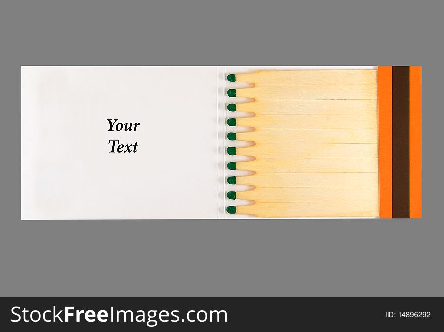 Safety matches isolated on grey background