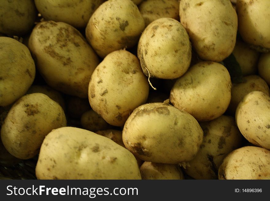 Bunch of organically grown potatoes