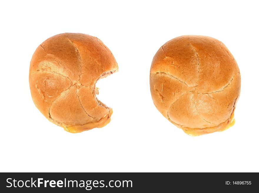 Hamburger bun isolated on a white background