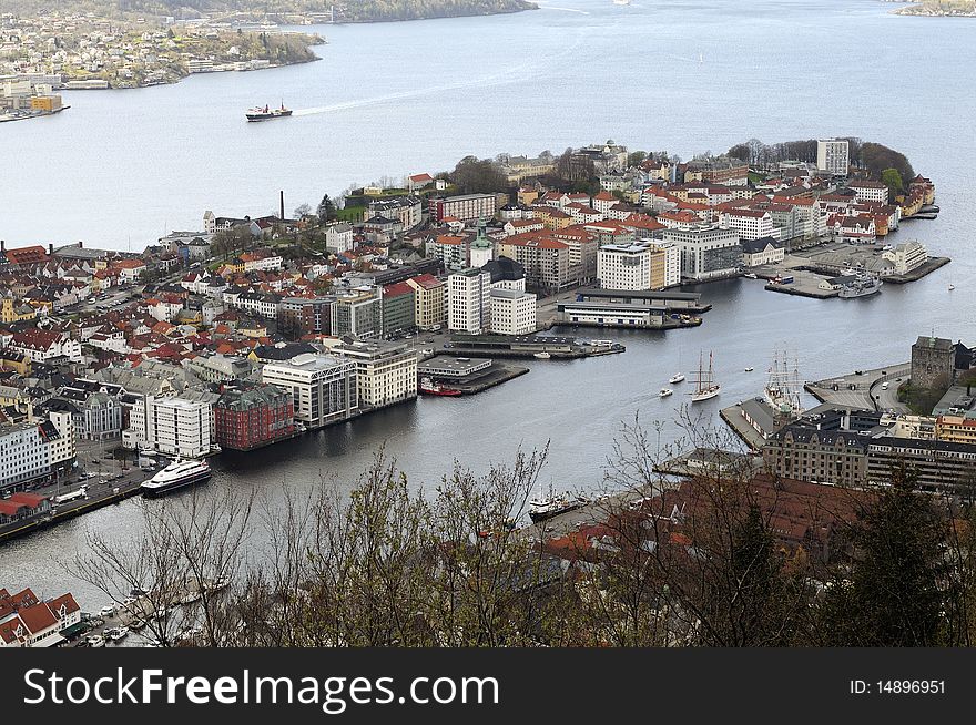 The Bergen harbor in Norway