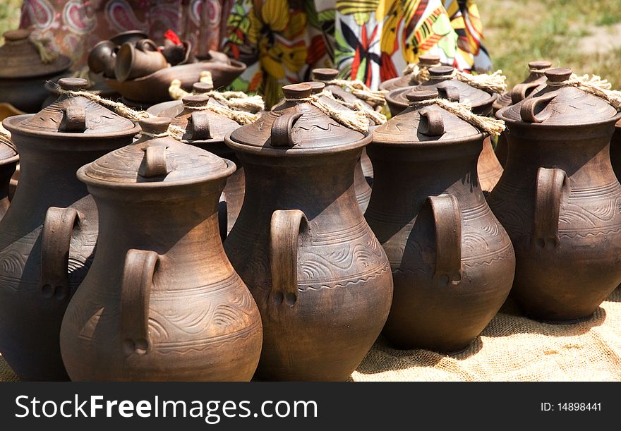 Many of old traditional pots