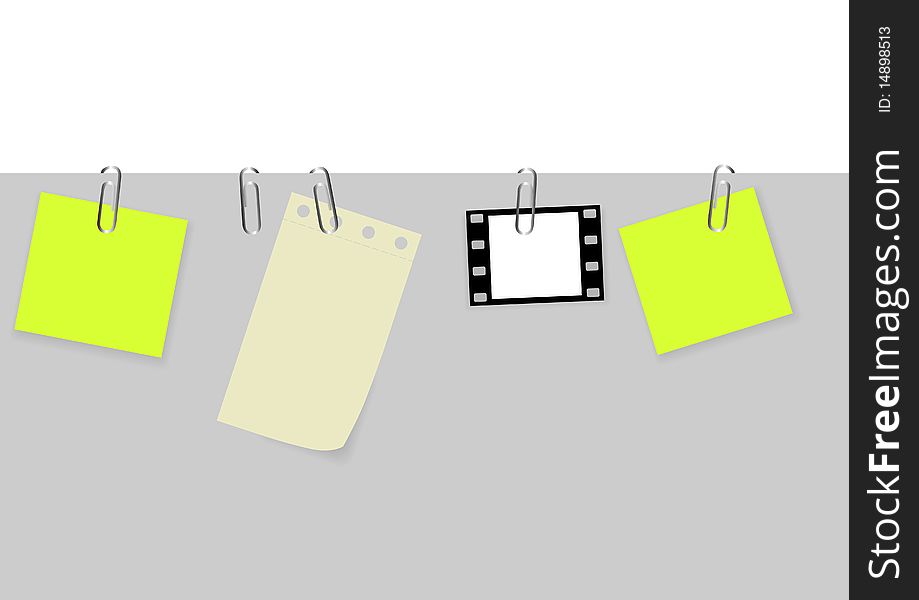 Vector set of tags with paperclips 2d