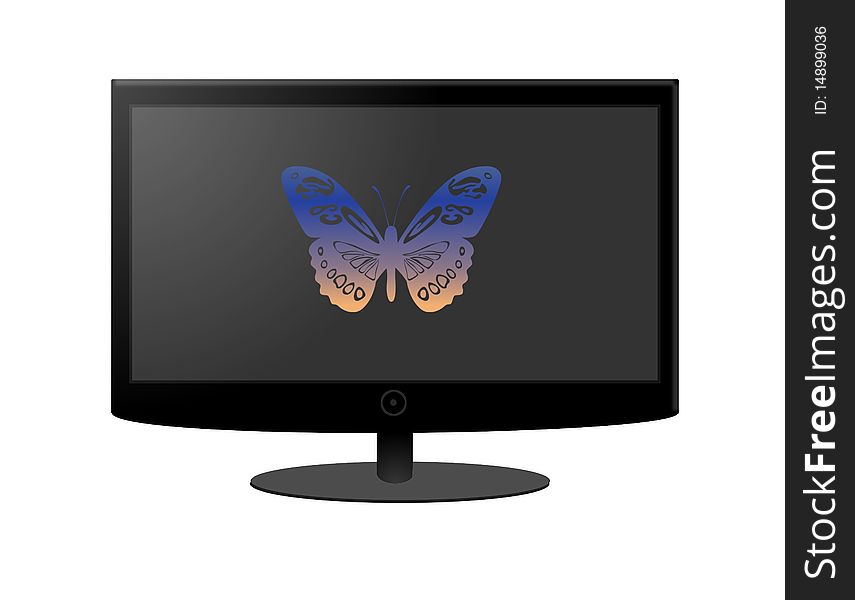 LCD/Plasma TV Screen isolated on a white background