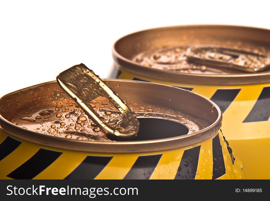 Cans with water droplets