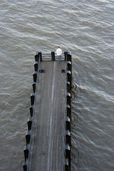 Pier Man Royalty Free Stock Photography Pier Man Royalty Free Stock Photography