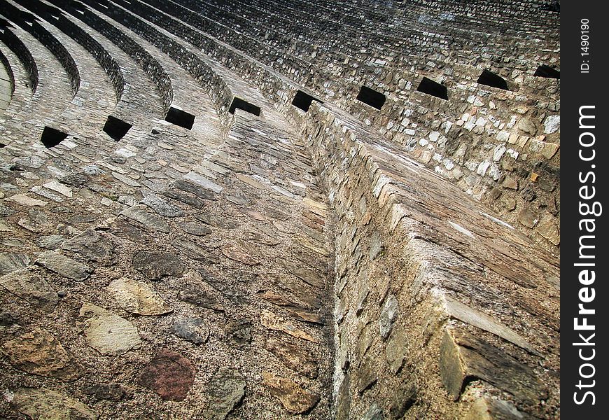 Stairs of an old stone amphitheatre