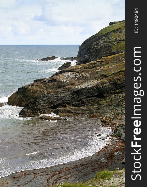 Rugged Cornish coastline, Cornwall, UK