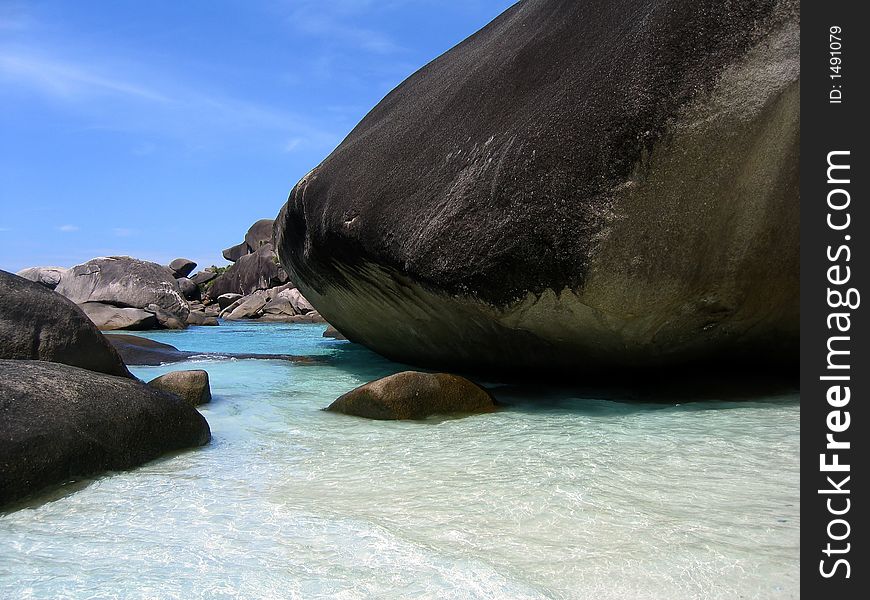 Diving site on the Similan Islands of Thailand