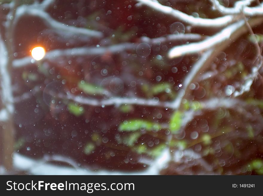 New year snow bokeh background. New year snow bokeh background.